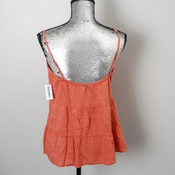 NWT Textured Clip-Dot Tiered Tie-Neck Cami Top  M - Picture 3 of 4